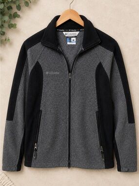 Columbia Core Interchange Gray Black Full Zip Fleece Jacket Men’s Small